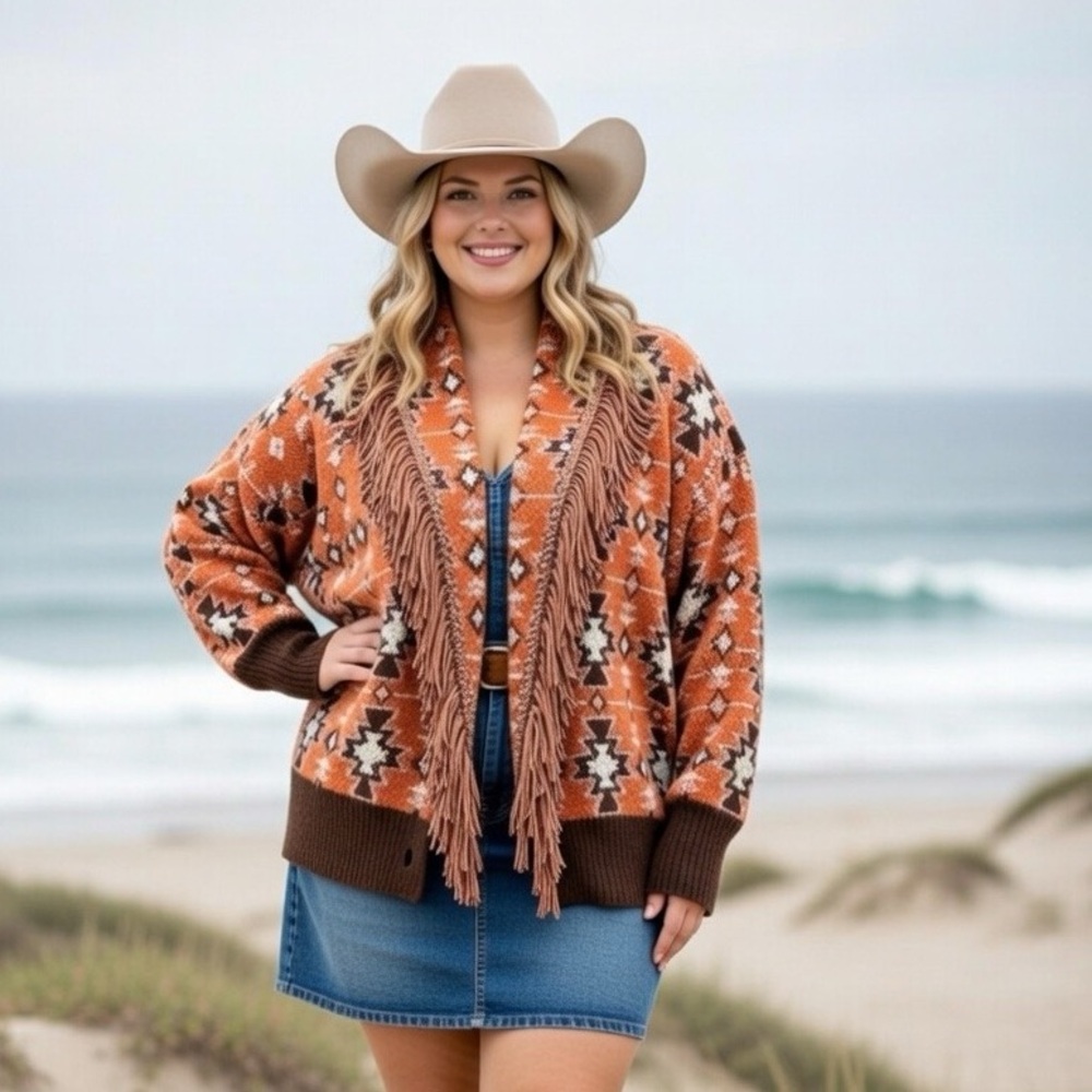 Euc sz 1x Grace & Karma western boho sweater